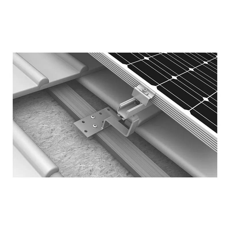 K2 Systems 1000001 Hak dachowy do dachówki, stal nierdzewna, płyta podstawy 150x60x5 mm, ramię 30x6 mm