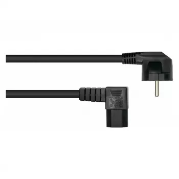 Kabelmeister 3m Power Cord, CEE 7/7 Schuko do IEC C15, 90° Kątowy, Czarny