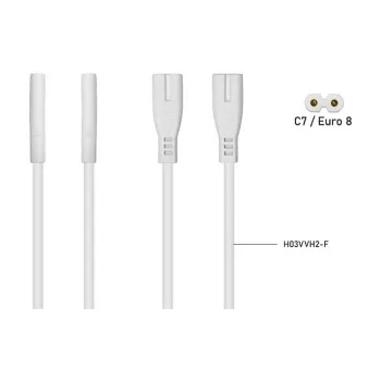 Kabelmeister Euro Extension Cable C8 Socket to C7 Plug 0.2m Black
