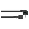 Kabelmeister Kabel zasilający z wtyczką Schuko kątową 90° do gniazda C15, 3m, czarny
