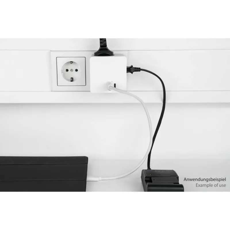 KABELMEISTER Power Strip Cube z 3 gniazdami Schutzkontakt, USB-C 20W PD 3.0 i USB-A 18W, 1.5m, Biały