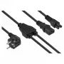 Kabelmeister Kabel rozdzielczy zasilania Schuko, wtyk kątowy 90° do C13 + C5, Czarny, 2m