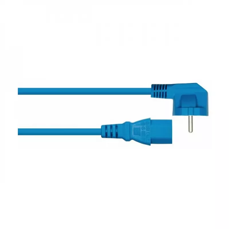KABELMEISTER Kabel zasilający Schuko na C13 kątowy 0.5m niebieski
