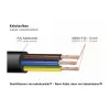 Kabelmeister SK0103-S002 rozgałęźnik zasilania Schuko 3-drożny, wtyczka kątowa 90°, kabel 0,2 m, czarny