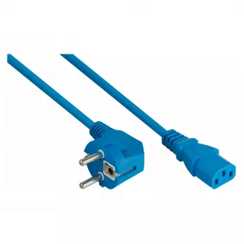 KABELMEISTER SK0130-B050 Kątowy przewód zasilający Schuko do C13, niebieski, 5m
