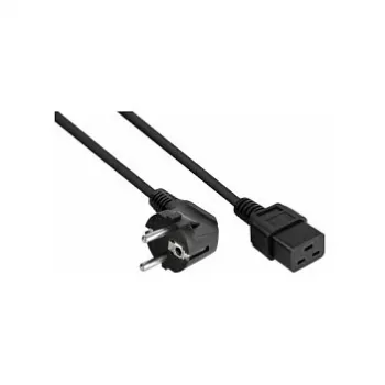 Kabelmeister SK0190-S050 przewód zasilający Schuko, kątowy 90° CEE 7/7 na C19, 5m, czarny