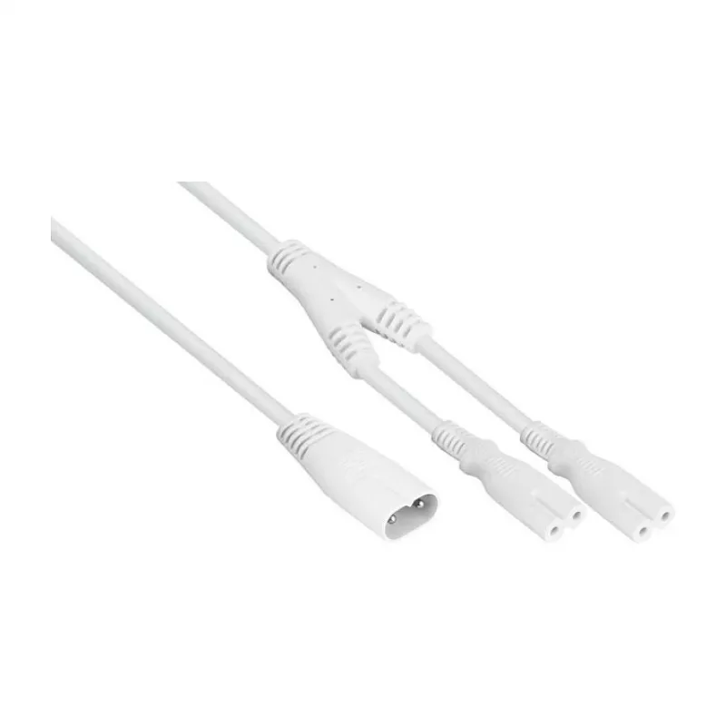 KABELMEISTER SK0877-W003 Przewód rozdzielacz zasilania IEC C8 na 2x IEC C7, 0,3 m, czarny
