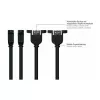 Kabelmeister Kabel Przedłużający USB 2.0, Typ A Męski do Panelowego Typ A Żeńskiego, 1m, Czarny