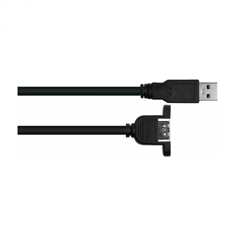 Kabelmeister Kabel Przedłużający USB 2.0, Typ A Męski do Panelowego Typ A Żeńskiego, 1m, Czarny