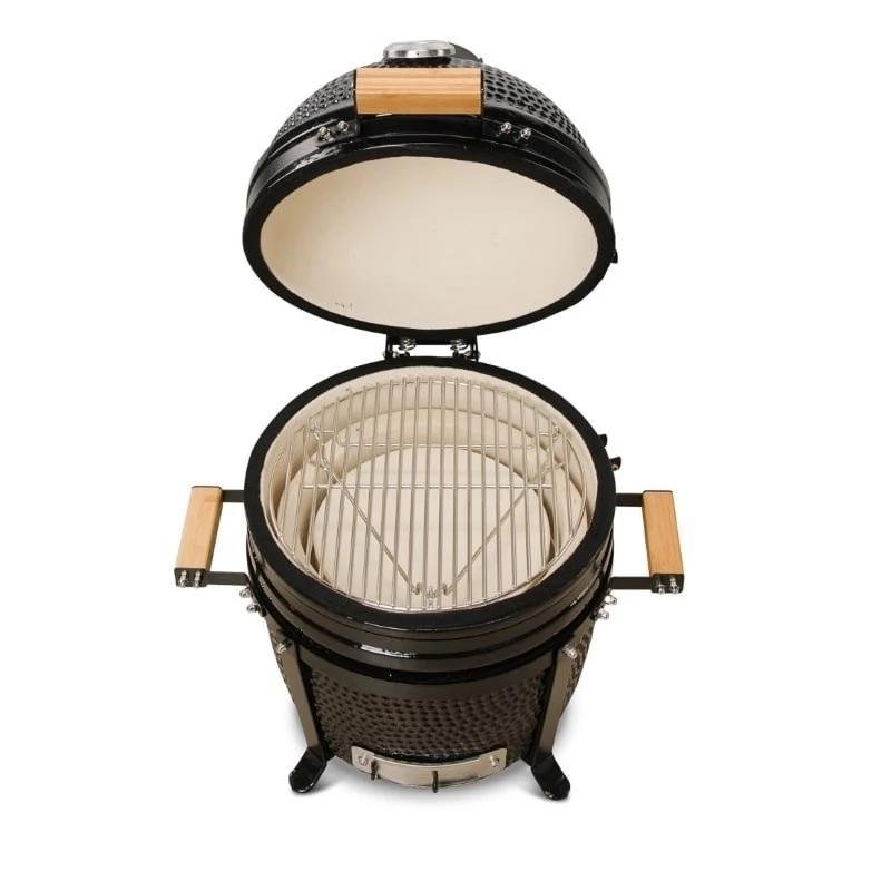 KAMADO BONO MINIMO 15 (40CM) Kamado Grill Ceramiczny, 33 cm Ruszt, Błyszcząca Czerń