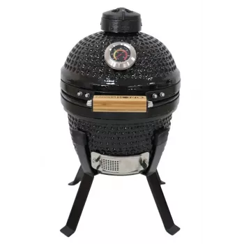 Kamado Bono Picnic Grill ceramiczny 13 cali z wózkiem, na węgiel drzewny, czarny