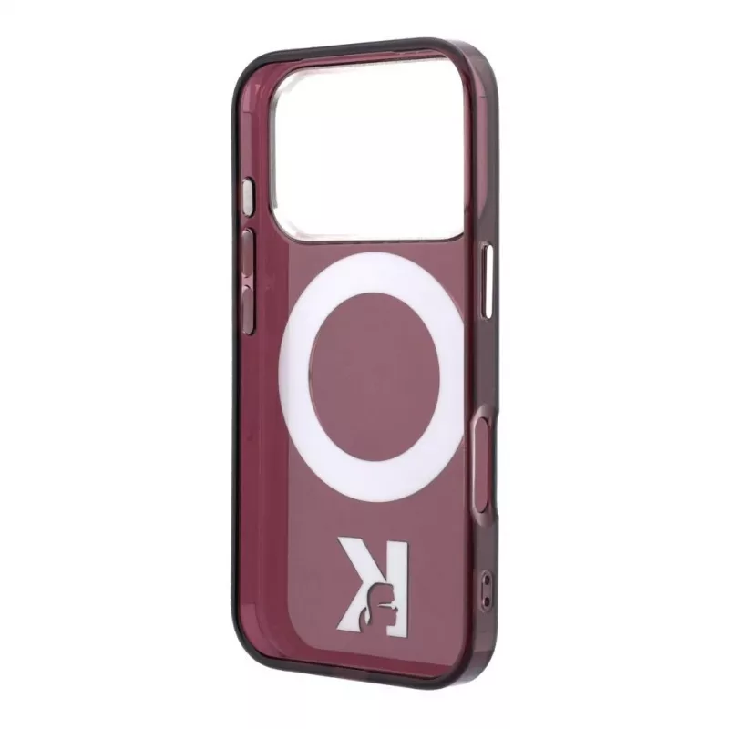 Karl Lagerfeld IML Ring Stand 360 Kameo Metal MagSafe etui do iPhone 18 Pro / 17 Pro - Burgund