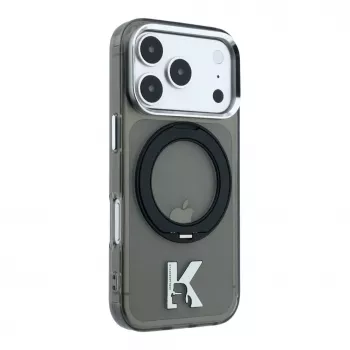 Karl Lagerfeld IML Ring Stand 360 Kameo Metal MagSafe etui do iPhone 18 Pro Max / 17 Pro Max - Czarny