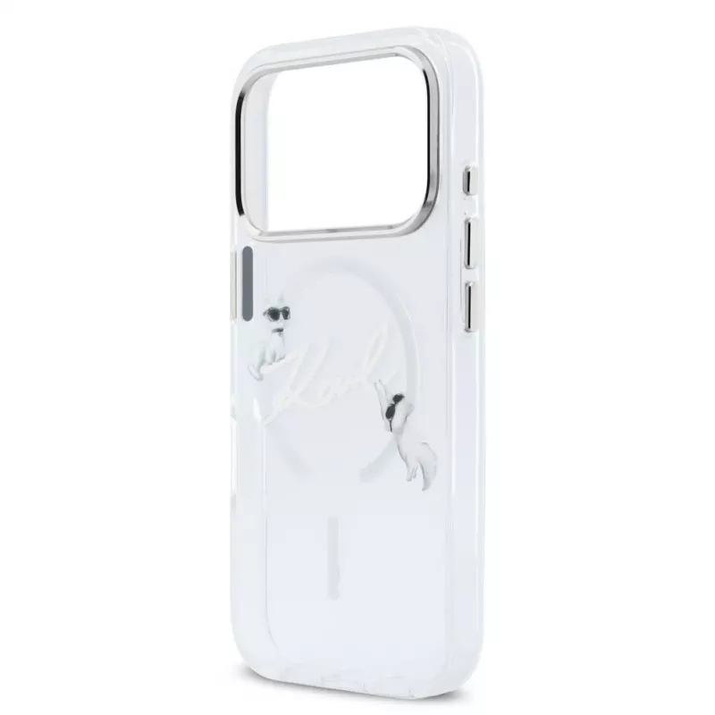 Karl Lagerfeld iPhone 15 Pro MagSafe twarda obudowa przezroczysta z logo Karl Script