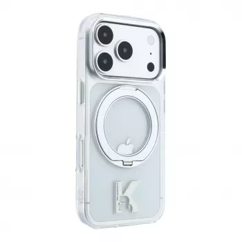 Karl Lagerfeld iPhone 18 Pro Max / 17 Pro Max MagSafe IML Ring Stand 360 Kameo Metal Transparent Case