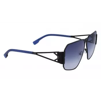 KARL LAGERFELD KL339S-1 Unisexowe okulary przeciwsłoneczne w kształcie kwadratu - czarna oprawka, szare szkła 61mm