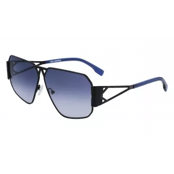 KARL LAGERFELD KL339S-1 Unisexowe okulary przeciwsłoneczne w kształcie kwadratu - czarna oprawka, szare szkła 61mm