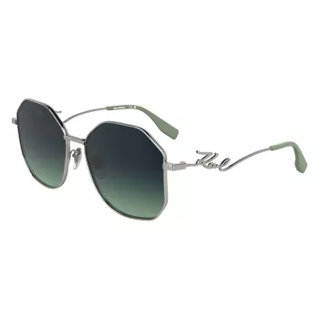 KARL LAGERFELD KL358S-041 Okulary przeciwsłoneczne damskie - czarna oprawka, szare szkła, 57 mm
