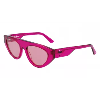 KARL LAGERFELD KL6043S-86 Damskie kwadratowe okulary przeciwsłoneczne z acetatu Czarny/Szary 52mm