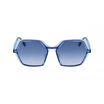 KARL LAGERFELD KL6083S-407 Damskie okulary przeciwsłoneczne w kształcie kwadratu Havana Brązowy Gradient 56mm