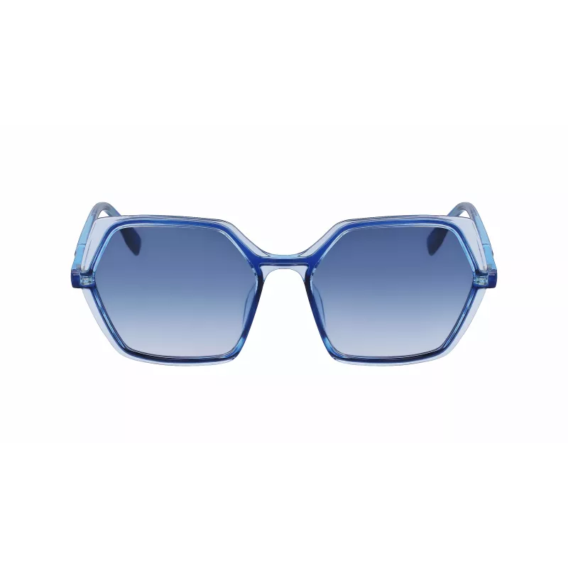KARL LAGERFELD KL6083S-407 Damskie okulary przeciwsłoneczne w kształcie kwadratu Havana Brązowy Gradient 56mm