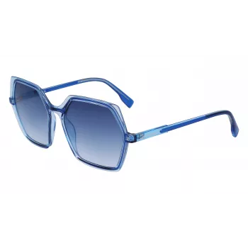 KARL LAGERFELD KL6083S-407 Damskie okulary przeciwsłoneczne w kształcie kwadratu Havana Brązowy Gradient 56mm