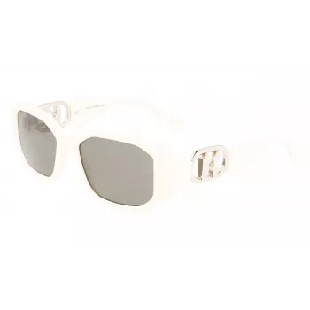 KARL LAGERFELD KL6085S-105 Damskie kwadratowe okulary przeciwsłoneczne z acetatu Czarny/Szary 55/18/140 mm