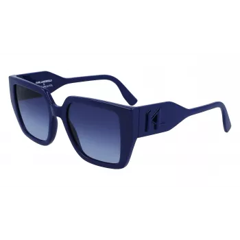 KARL LAGERFELD KL6098S-400 Okulary przeciwsłoneczne damskie, ciemnoniebieska oprawka, szare gradientowe szkła, 52mm