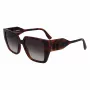 KARL LAGERFELD KL6098SN-240 Damskie kwadratowe okulary przeciwsłoneczne z acetatu - brązowa oprawka Havana, brązowe soczewki gradientowe - 52/19/140 mm