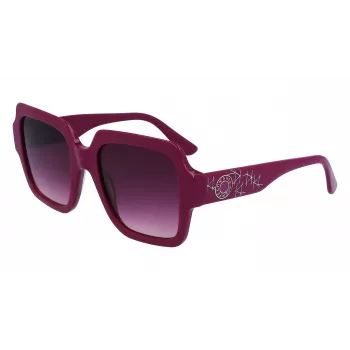 KARL LAGERFELD KL6104SR-501 Damskie okulary przeciwsłoneczne w kształcie kwadratu Czarny/Szary 53mm