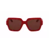 KARL LAGERFELD KL6104SR-600 Damskie okulary przeciwsłoneczne kocie oko Błyszczący czerwony szary gradient 53mm