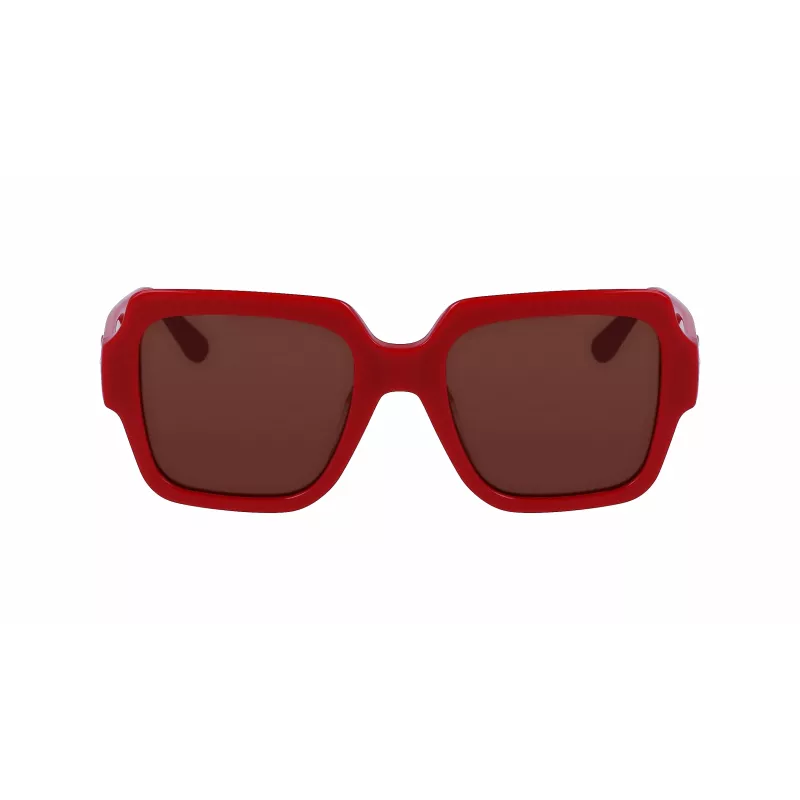 KARL LAGERFELD KL6104SR-600 Damskie okulary przeciwsłoneczne kocie oko Błyszczący czerwony szary gradient 53mm