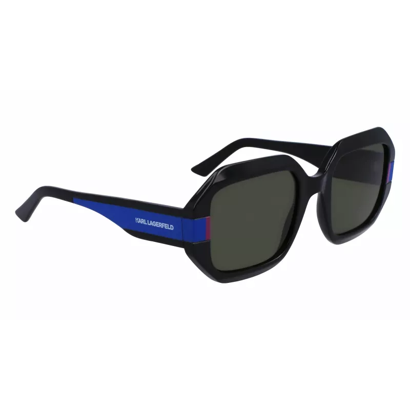 KARL LAGERFELD KL6124S-001 Damskie okulary przeciwsłoneczne kocie oko Czarny/Szary 53mm