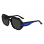 KARL LAGERFELD KL6124S-001 Damskie okulary przeciwsłoneczne kocie oko Czarny/Szary 53mm