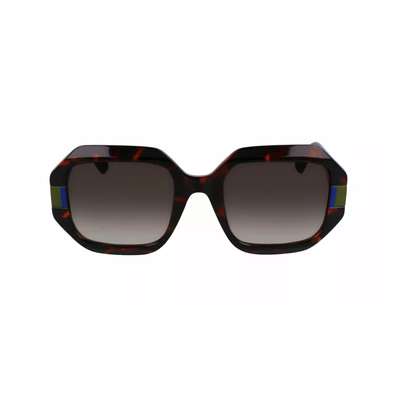 KARL LAGERFELD KL6124S-240 Damskie kwadratowe okulary przeciwsłoneczne z acetatu, brąz Havana 53mm