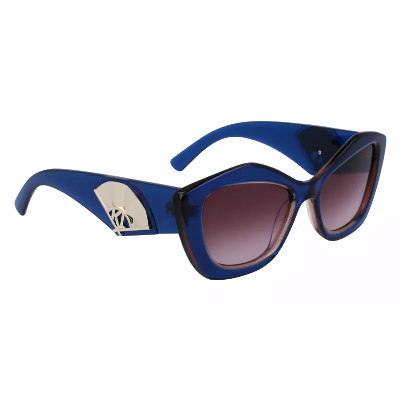 Okulary przeciwsłoneczne damskie KARL LAGERFELD KL6127S521842 - czarna oprawka, szare gradientowe szkła, 52 mm