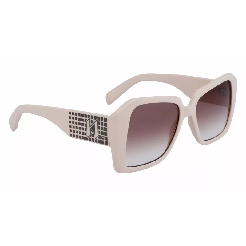 KARL LAGERFELD KL6140S531710 Damskie okulary przeciwsłoneczne prostokątne Czarny/Szary 53mm
