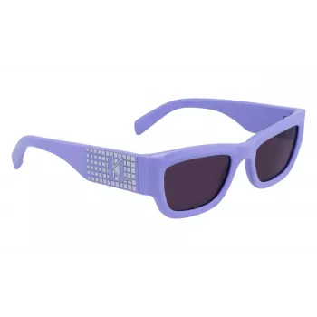 KARL LAGERFELD KL6141S522154 Damskie okulary przeciwsłoneczne kocie oko - czarna oprawka acetatowa, szare soczewki gradientowe, 52 mm