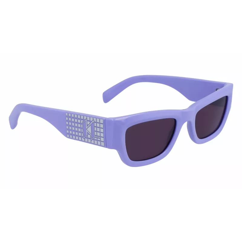 KARL LAGERFELD KL6141S522154 Damskie okulary przeciwsłoneczne kocie oko - czarna oprawka acetatowa, szare soczewki gradientowe, 52 mm