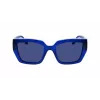 KARL LAGERFELD KL6143S-400 Damskie kwadratowe okulary przeciwsłoneczne z acetatu, ciemnoniebieska oprawka, szare gradientowe szkła, 53 mm