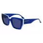KARL LAGERFELD KL6143S-400 Damskie kwadratowe okulary przeciwsłoneczne z acetatu, ciemnoniebieska oprawka, szare gradientowe szkła, 53 mm