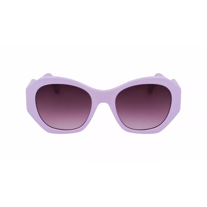 KARL LAGERFELD KL6146S-516 Damskie okulary przeciwsłoneczne w kształcie kwadratu - czarna oprawka, szare gradientowe szkła 54/20/140 mm