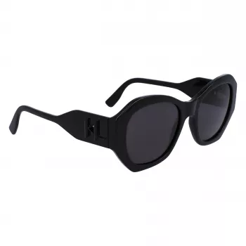 Okulary przeciwsłoneczne KARL LAGERFELD KL6146SN-1 dla kobiet - kwadratowa oprawka kocie oko z acetatu - ochrona UV400 - soczewki 54mm