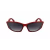 KARL LAGERFELD KL6162S-600 Damskie okulary przeciwsłoneczne motylkowe - czerwono-bordowa oprawka acetatowa, gradientowe brązowe soczewki, 64/14/140 mm