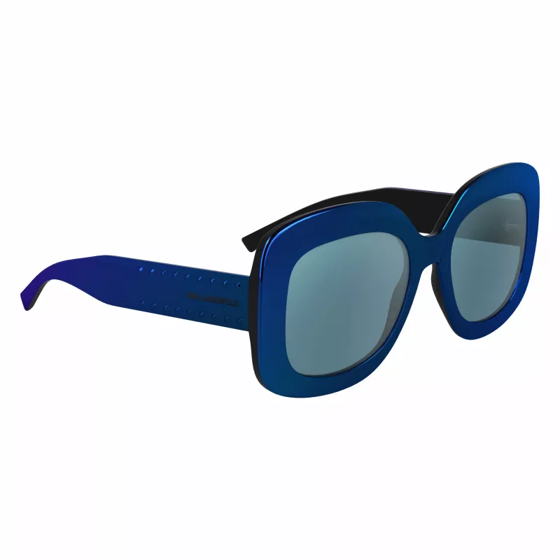 Okulary przeciwsłoneczne KARL LAGERFELD KL6165S-400 damskie, kwadratowe, oprawka pełna z tworzywa sztucznego, soczewki gradientowe szare, 53/19/140 mm