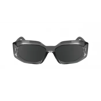 KARL LAGERFELD KL6167S-020 Damskie okulary przeciwsłoneczne w kształcie kwadratu - czarna oprawka acetatowa, szare dymne szkła, 53 mm