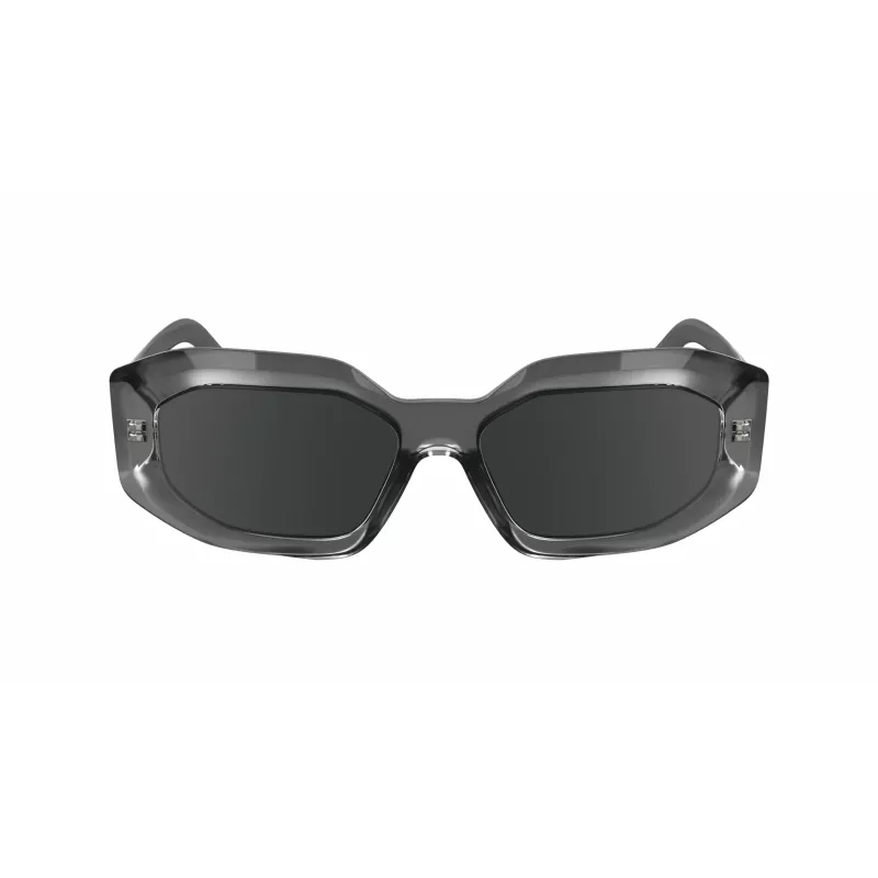 KARL LAGERFELD KL6167S-020 Damskie okulary przeciwsłoneczne w kształcie kwadratu - czarna oprawka acetatowa, szare dymne szkła, 53 mm