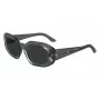 KARL LAGERFELD KL6167S-020 Damskie okulary przeciwsłoneczne w kształcie kwadratu - czarna oprawka acetatowa, szare dymne szkła, 53 mm