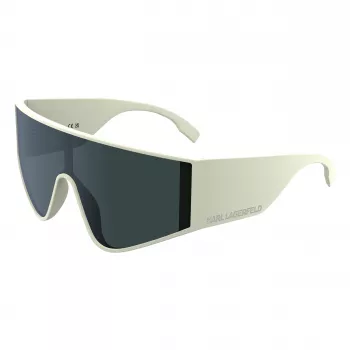 KARL LAGERFELD KL6209S-105 Unisex Square Sunglasses, Shiny Black Frame, Grey Lens, 65/19/140 mm