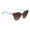 KATE SPADE SAVANNAGSIPRF Okulary przeciwsłoneczne damskie - oprawka Havana z acetatu, soczewki brązowe gradientowe, 57/17/140 mm